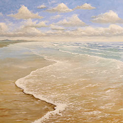 Seascape original painting, acrylic on canvas, by Hastings artist Jon 'Huldrick' Wilhelm.