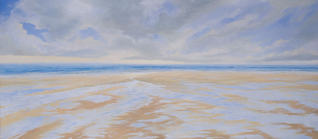 Seascape original painting, acrylic on canvas, by Hastings artist Jon 'Huldrick' Wilhelm.