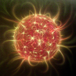 Original painting "Solar Flare". Acrylic on canvas by Hastings artist Jon 'Huldrick' Wilhelm.