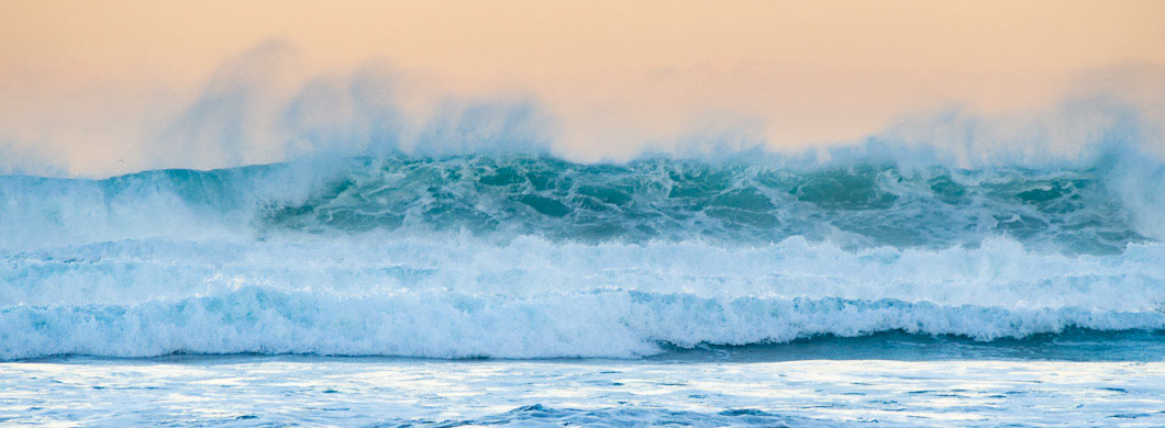 wave breaking on Perranporth Beach
